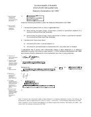 statuatory declaration|About Commonwealth statutory declarations .